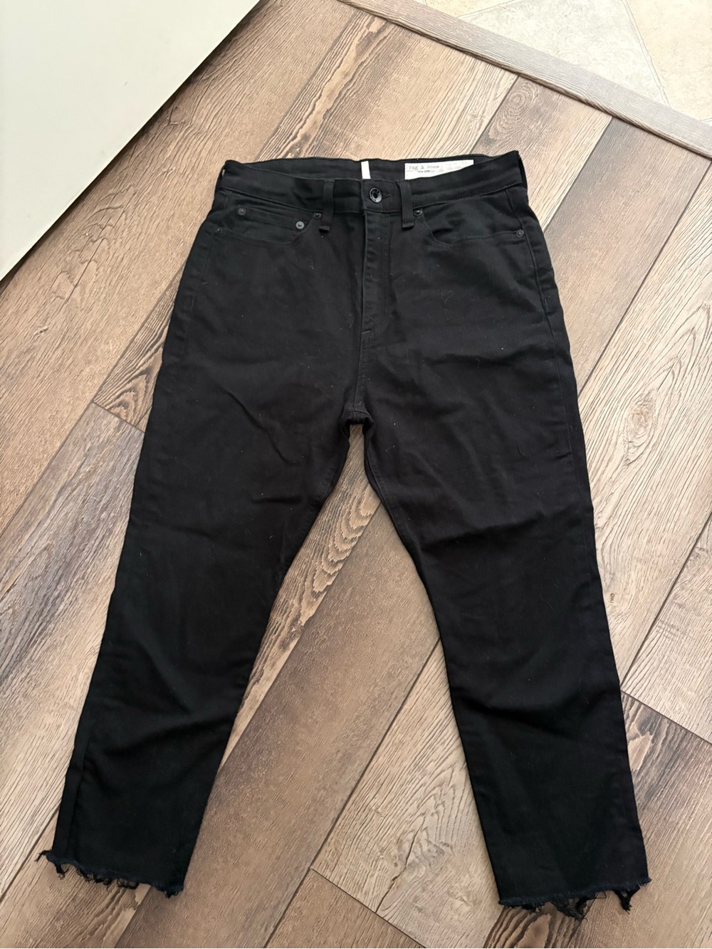 rag & bone Nina High Rise Ankle Skinny Jeans Black Size 28